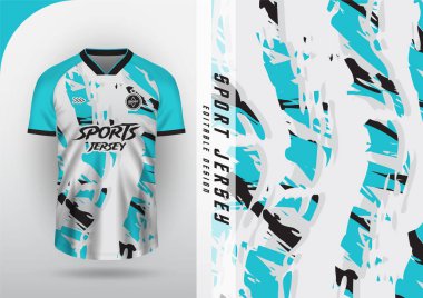 Jersey tasarımı, Jersey, Futbol, Futsal, Koşu, Badminton, Tenis, Fırça desenli Mavi Beyaz