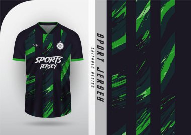 Jersey Design, Jersey, Football, Futsal, Running, Badminton, Tennis, Egzersiz, Brush Stripes, Green, Black