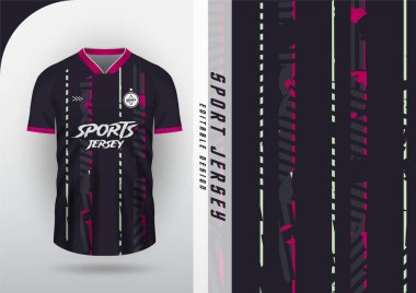 Jersey Tasarımı, Jersey, Futbol, Futbol, Futsal, Koşu, Badminton, Tenis, Egzersiz, Fırça Çizgileri, Siyah Pembe