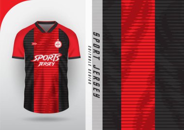 Jersey tasarımı, Jersey, Football, Futsal, Model, Center Stripe Black, Red
