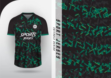 Jersey tasarımı, Jersey, Futbol, Futsal, Model, Üst üste binen kareler Yeşil Siyah
