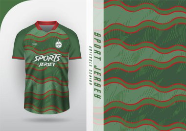 Jersey tasarımı, Jersey, Futbol, Futbol, Futsal, Koşu, Badminton, Tenis, Egzersiz, Dalga deseni, Yeşil Kırmızı
