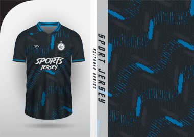 Jersey tasarımı, Jersey, Futbol, Futbol, Futsal, Koşu, Badminton, Tenis, Egzersiz, Zigzag deseni, Siyah ve Mavi