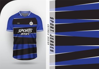 Jersey Tasarımı, Jersey, Futbol, Futbol, Futsal, Koşu, Badminton, Tenis, Egzersiz, Siyah ve Mavi Çizgili