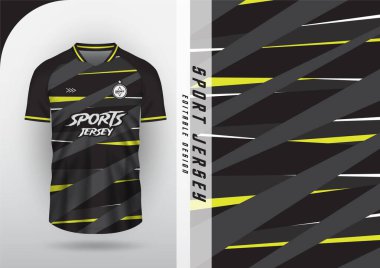 Jersey tasarımı, Jersey, Football, Futsal, Running, Badminton, Tennis, Egzersiz, Zigzag deseni, Siyah ve sarı