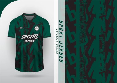 Jersey Tasarımı, Jersey, Futbol, Futbol, Futsal, Koşu, Badminton, Tenis, Egzersiz, Yeşil ve Siyah Grunge Deseni
