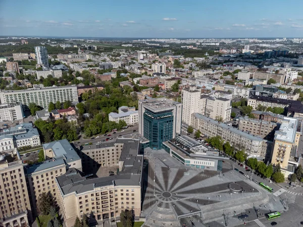 Stadt Luftaufnahme Auf Dem Modernen Platz Und Hotel Der Nähe — Stockfoto