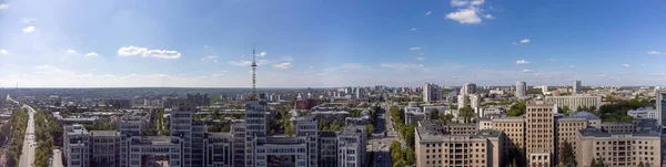 Letecké Panorama Derzhpromu Severní Karazin Národní Univerzita Budovy Náměstí Svobody — Stock fotografie