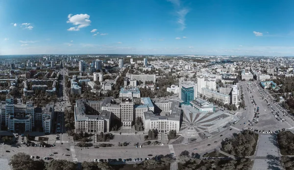 Letecký Široký Panorama Pohled Karazin National University Severní Budova Náměstí — Stock fotografie