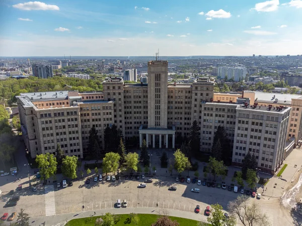 Panoramiczny Widok Lotu Ptaka Główny Budynek Karazin National University Znajduje — Zdjęcie stockowe