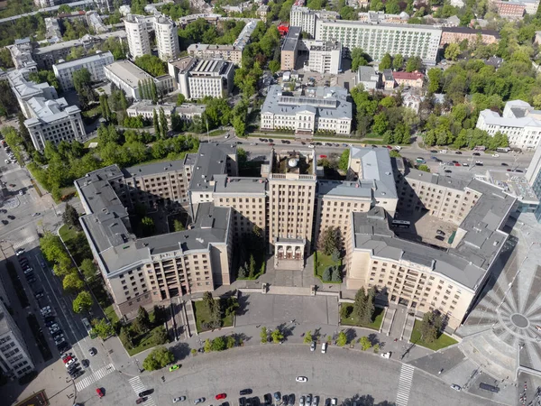 Aerial City View Karazin National University Northern Building Freedom Square — Stock Photo, Image