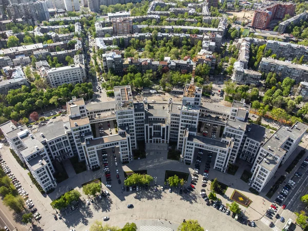 Luftpanorama Blick Nach Unten Blick Auf Derzhprom Gebäude Und Straßen — Stockfoto