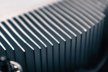 Masaüstü PC CPU soğutma sistemi radyatörü, anakart kapatma, bilgisayar donanımı elektronik detay bileşenleri