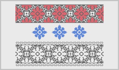 Güney Ukrayna 'dan gelen çiçek desenli etnik süsler, Slav gelenekleri ve ulusal miras.