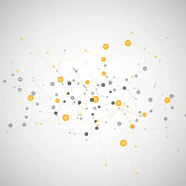 Vector Network Design Connect Dots Lines — Stock Vector