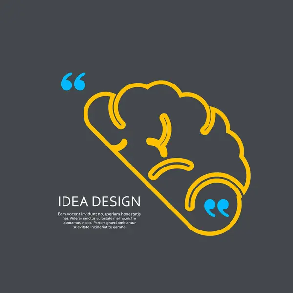 Символ Векторного Контура Мозга Абстрактный Плакат Стоковая Иллюстрация