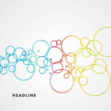 Hafif bir arka plan üzerinde güzel renkli daireler.