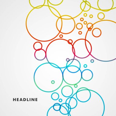 Hafif bir arka plan üzerinde güzel renkli daireler.