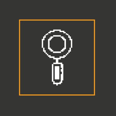 Basit şık piksel Büyüteç simgesi tasarım.