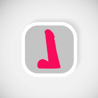 Vector dildo isolated on gray background.