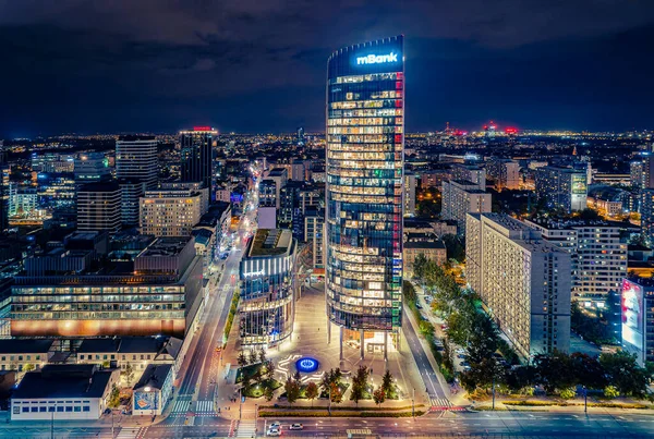 stock image Warsaw, Poland. Aerial view of the city