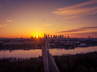 Varşova, Polonya. Şehrin havadan görünüşü