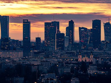 Varşova, Polonya. Şehrin havadan görünüşü