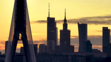 Varşova, Polonya. Şehrin havadan görünüşü