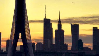 Varşova, Polonya. Şehrin havadan görünüşü