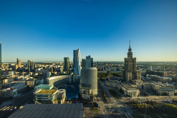 Panoramic view of Warsaw from Gdaski Bridge