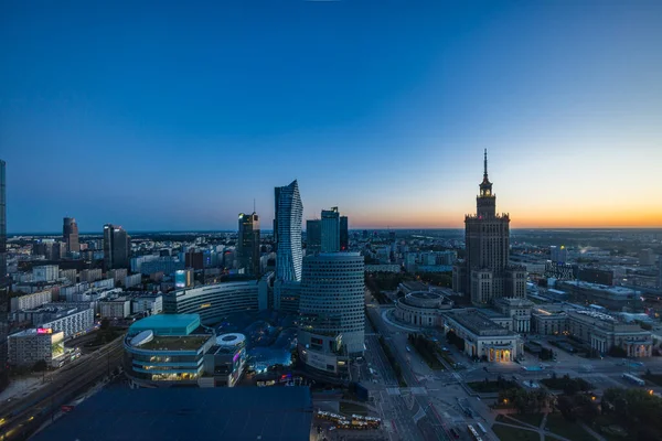 Panoramic view of Warsaw from Gdaski Bridge