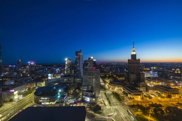 Panoramic view of Warsaw from Gdaski Bridge