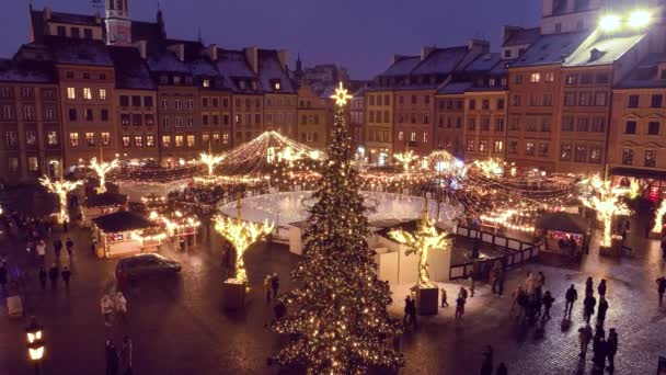 Christmas Time Warsaw Poland — Vídeo de stock