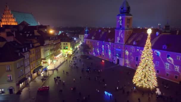 ポーランドのワルシャワでクリスマスの時間 — ストック動画