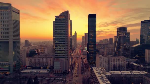 Красивый Закат Варшаве — стоковое видео