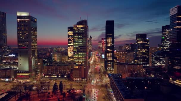 Hermosa Puesta Sol Varsovia — Vídeos de Stock