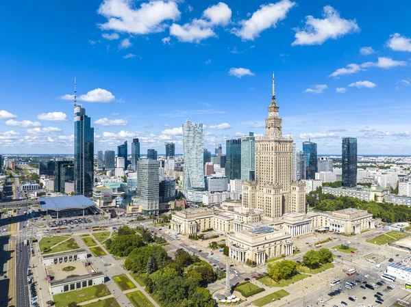 Aerial View Center Warsaw Poland — Stock Photo, Image