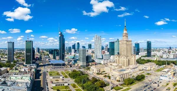 Vista Aérea Centro Varsóvia Polônia — Fotografia de Stock