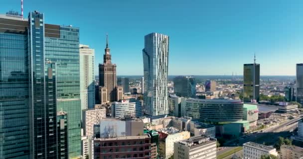 Flygfoto Över Warszawa — Stockvideo