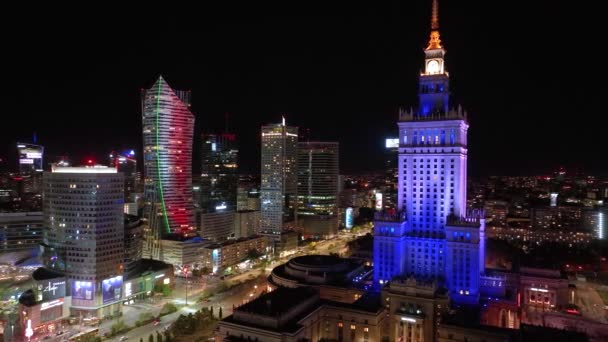 Palacio Blanco Azul Cultura Ciencia Varsovia Polonia — Vídeos de Stock