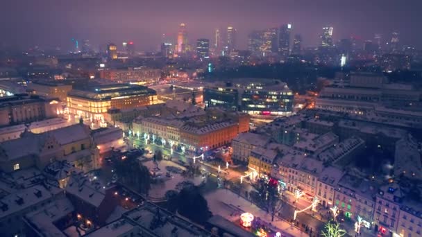 Dekorasi Natal Jalan Jalan Warsawa Polandia — Stok Video