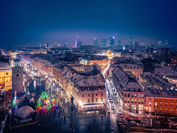 Christmas Warsaw Old Town — Stock Photo, Image