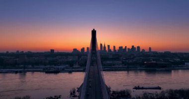 Varşova, Polonya 'nın kışın çekilmiş hava görüntüleri