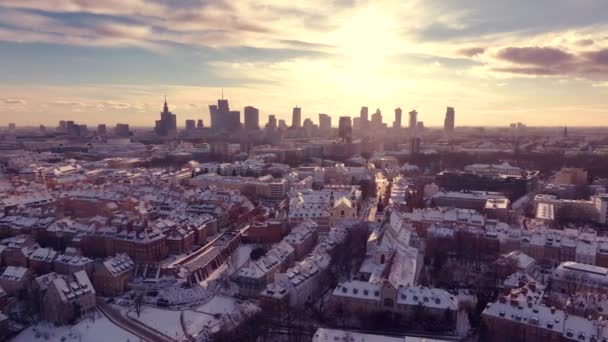 겨울에 바르샤바 폴란드의 비디오 — 비디오