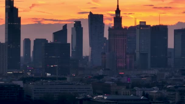 Panorama Aéreo Varsovia Polonia — Vídeos de Stock