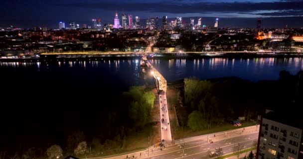 Авиационная Панорама Варшавы Польша — стоковое видео