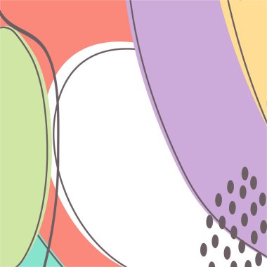 Minimal geometric abstract background. Creative doodle pattern in trendy pastel color. Social media story post concept poster invitation party banner graphic design.Modern template vector illustration