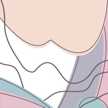 Minimal geometric abstract background. Creative doodle pattern in trendy pastel color. Social media story post concept poster invitation party banner graphic design.Modern template vector illustration