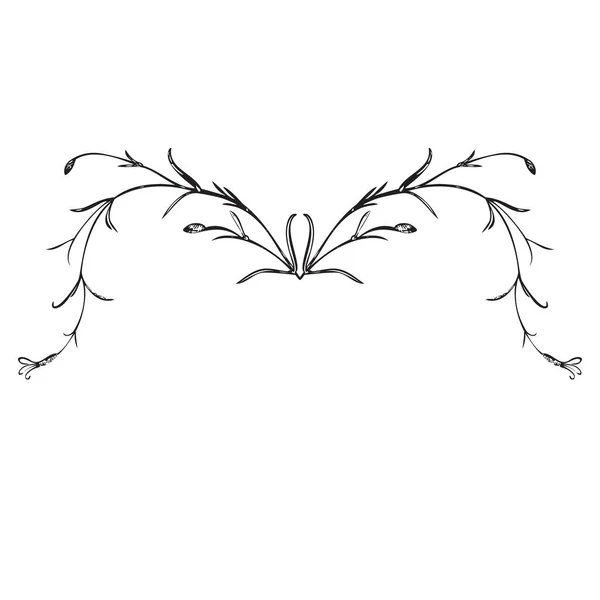 植物手绘植物 背景隔离花束 春植物花架 创意涂鸦线性风格 平面设计婚宴邀请函 横幅矢量插图 — 图库矢量图片