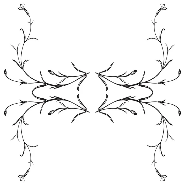 植物手绘花框 复古植物的抽象背景圈 创意时尚贺卡 婚宴邀请函 横幅矢量图形设计 — 图库矢量图片